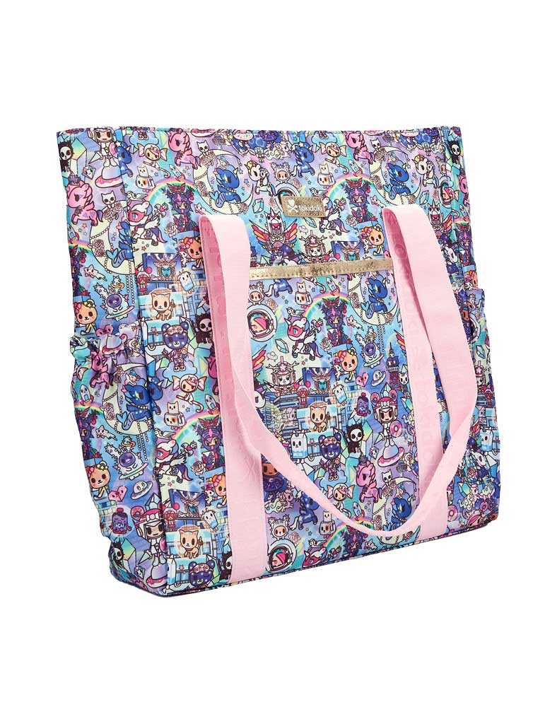 side view of digital princess side pocket tote